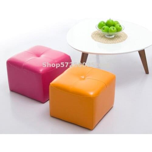 Leather Stool Small Leather Pier Try Changing Shoes Stool Sofa Stool Tea Table Stool Living Room Clothing Store Fitting Fa