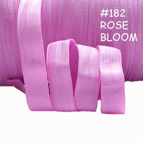 Flora Ribbons solid color foe in rose bloom color, wholesale fold over elastic for hair accessories
