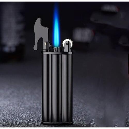 Metal Windproof Gas Ultra-thin Portable Butane Torch Grinding Wheel Smoking Accessories Small Spray Gun Lighter