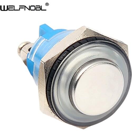 16mm On Off Switch Mini 220 Volts Dustproof Small Electric Power Metal Push Button Switch