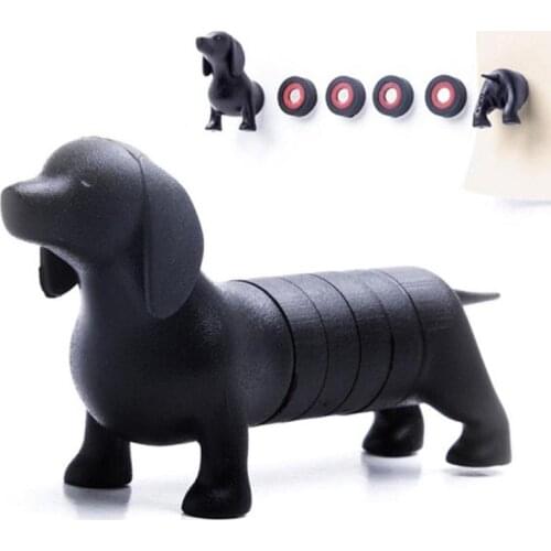 Cartoon DIY Cute Dachshund Refrigerator Stickers Home Kitchen Refrigerator Magnet Removable Stickers Message Three Colors