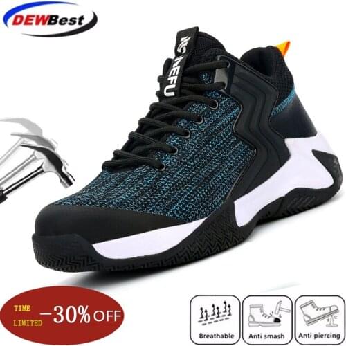 New mens designer safety shoes puncture-proof electrical insulation non-slip breathable construction indestructible work shoes