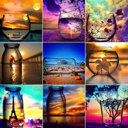 Bottle Patterns Cross Stitch Kits 14CT 11CT Count Printed Canvas DMC DIY Handmade Embroidery Kits Needlework Sets Home Decor