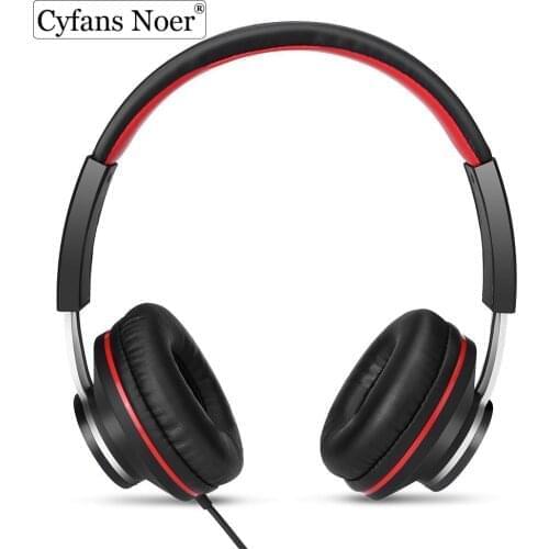Cyfans Noer 3.5mm Wired Adjustable Headband Stereo Bass Over Ear Gaming Headphones with Mic Noise Isolation
