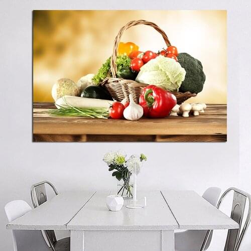 MUTU Kitchen Theme Wall Poster And Prints Fruits and Vegetables Canvas Art Paintings On The Wall Canvas Art Pictures Decoration
