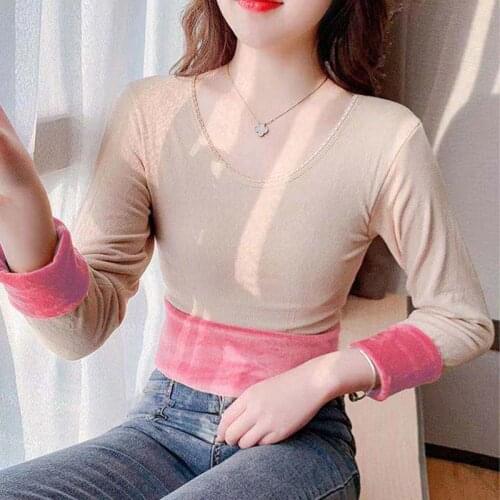 Women 2021 Autumn Winter New Long Slim Underwear Tops Female Thermal Clothing Tops Ladies Sexy Soft Warm Shaping Tops E517