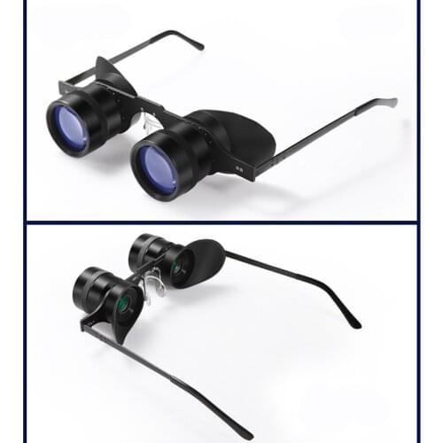 Glasses Type Portable Telescope 10 Times HD Telescope Fishing Glasses Super Light Green Coating Low Light Night Vision