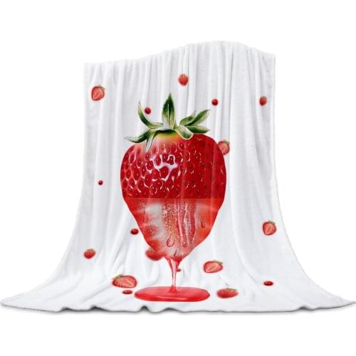 Living Room Sofa Blanket Summer Strawberry Fruit Children Soft Throw Blanket Travel Airplane Hotel Portable Warm Thin Blanket