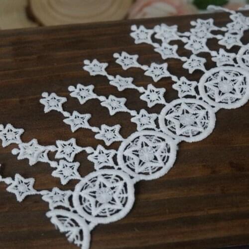 Solid Color Milk Silk Star Lace Clothing Embroidery Lace Fabric Hollow Flowers Water-soluble Lace Fabric / Cloth