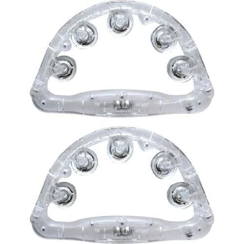 Party Instruments Flashing Tambourine for Adults Kids Musical Instruments Handheld Percussion Instrument 2 Pack