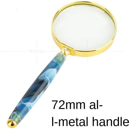 Factory Direct Hand-Held Jade Handle Zinc Alloy Frame Gold-Plated Elders Parents Reading Newspapers Philatelic Magnifying Glass