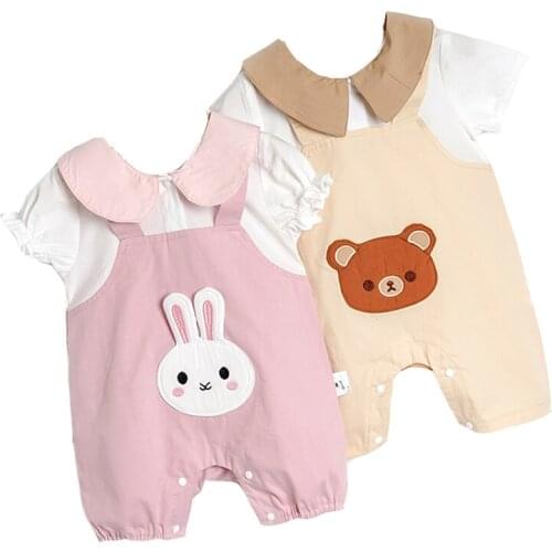 Rabbit Bear Tracksuit for Baby Boy Girls Childrens Summer Outfits Clothes for Newborn Jumpsuit Kids Cotton baby girl clothes