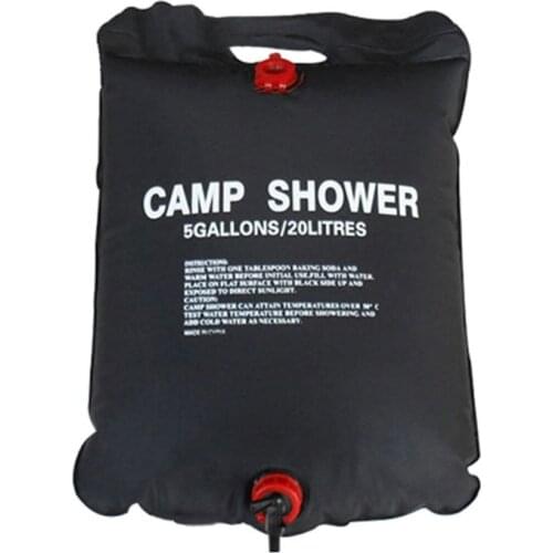 Solar Heated Shower Camping Water Bathing Bag Outdoor Travel Hiking Portable 20L Wild Water Bag U2JB