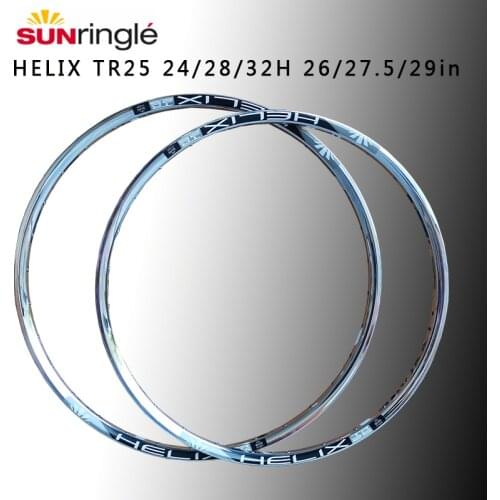 Sunringle bicycle rim aluminum alloy mountain bike/road helix tr25 29/27.5/26 inch 24h 28h 32h xc vacuum wheel rim silver