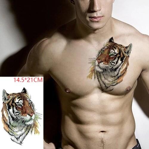 Waterproof Temporary Tattoo Sticker Tiger Big Cat Animal Tatto Stickers Flash Tatoo Fake Tattoos Body Art for Men Women