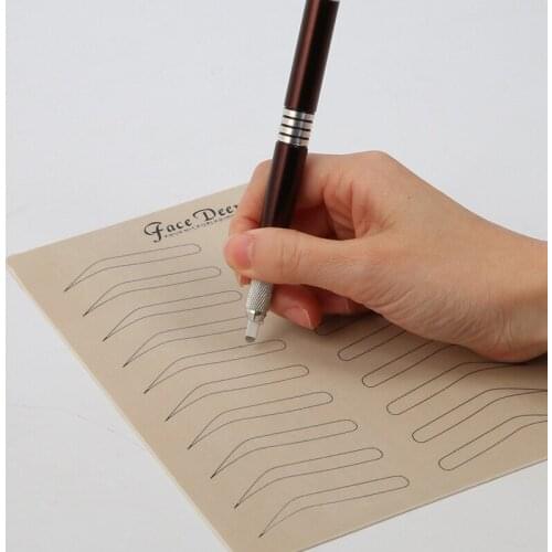 1PC Permanent Makeup Supplies Eyebrow Training Skin No Ink Needed White Line Double Sided Microblading Eyebrow Practice Skin