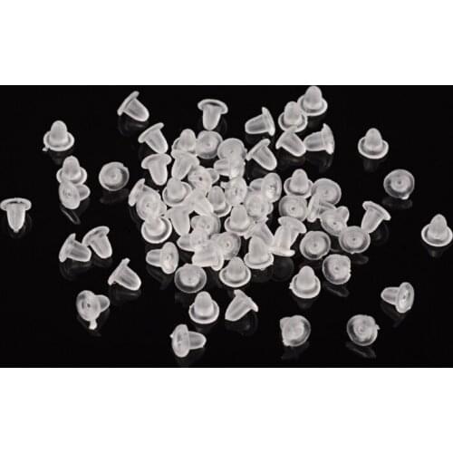1 bag oft Plastic Earnuts Findings Earring Back Stopper Rubber Bullet Earring Safety Backs Wholesale 4x2.5mm Hole: 0.7mm