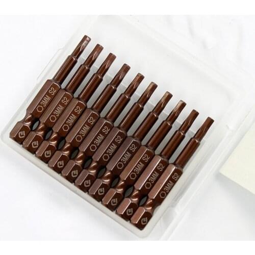 10pcs/set 50mm Hex Screwdriver Bits S2 Alloy Steel Magnetic Electric Drill Hexagonal Screwdriver Attachments Power Driver Tools