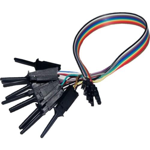 10pcs in 1 High Efficiency Logic Analyzer Cable Gripper Probe Test Hook Clip Kit Yellow/Red/Black/Green