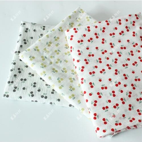 135cm X50cm High Quality Soft Thin Double Crepe Hedgehog Texture Fruit Cotton Fabric, Make Shirt, Dress, Underwear, Cloth