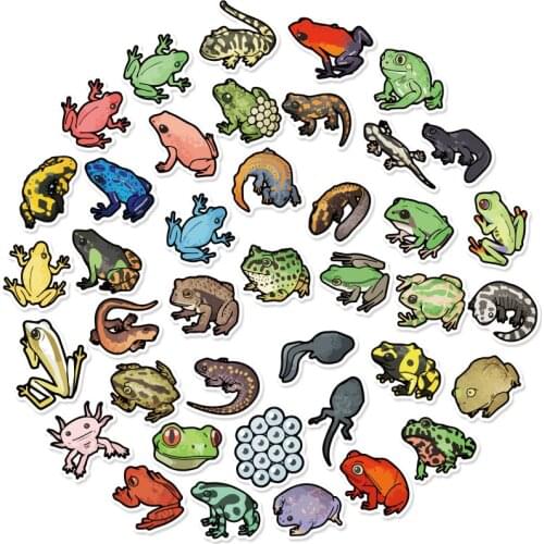 40Pcs Cartoon Animal Frog Kids Waterproof Stickers Scrapbooking Luggage Motorcycle Guitar Skateboard Girl Graffiti Sticker Toys
