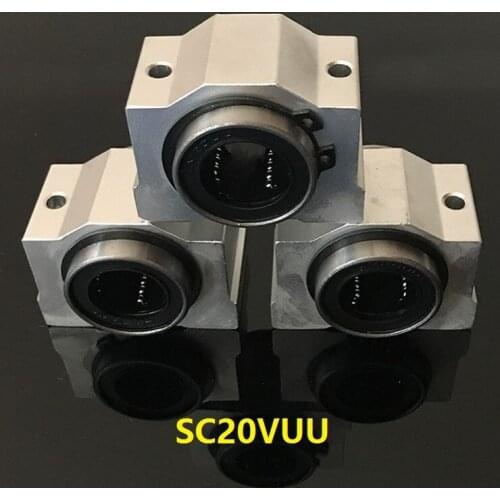 50pcs/lot SC20VUU SC20V SCV20UU linear case unit linear Bearing Slide Blocks for 20mm shaft rail cnc router SC20SUU