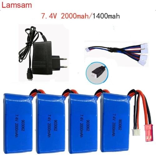 7.4V 2000mah/1400mah 9125 / 9115 battery for A949 A959 A969 A979 K929 1/18 Rc Car LiPo Battery for Wltoys car Parts