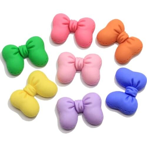 Free Sample Lovely Bowknot Kids Hair Bow Accessory Charms Kawaii Resin Craft Decoration Mini Embellishments