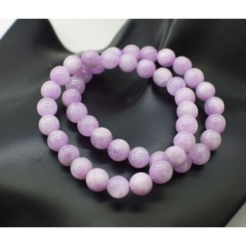 One piece kunzite round purple 8-9mm bracelet 7.5inch FPPJ wholesale beads nature A gemstone