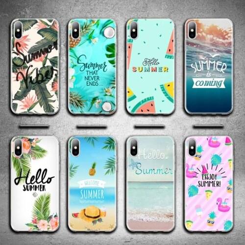 Hello Summer Beach Sea fruit Phone Case for iphone 12 pro max 11 pro XS MAX 8 7 6 6S Plus X 5S SE 2020 XR cover