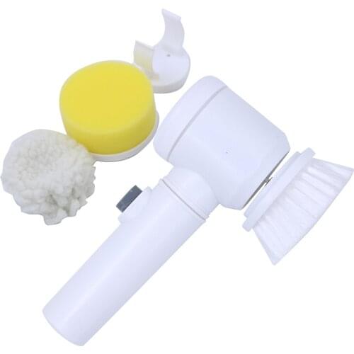 5-in-1 Electric Cleaning Brush Battery Powered Scrubber for Kitchen Bathroom Tub Shower Tile Carpet Bidet Sofa Window Cleaner