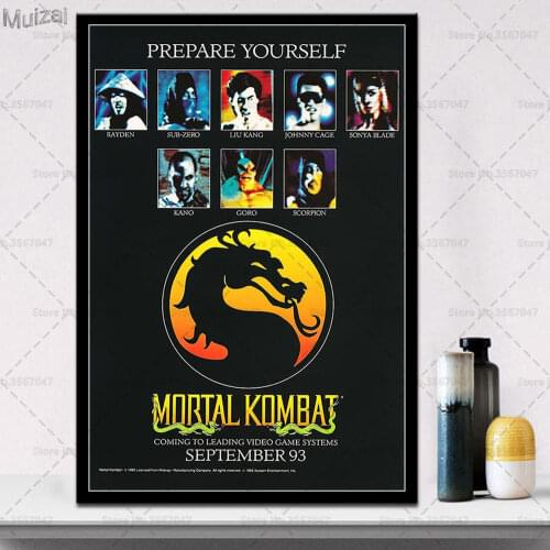 Art Poster Mortal Kombat Canvas Painting Retro Wall Pictures Prints for Living Room Home Decor