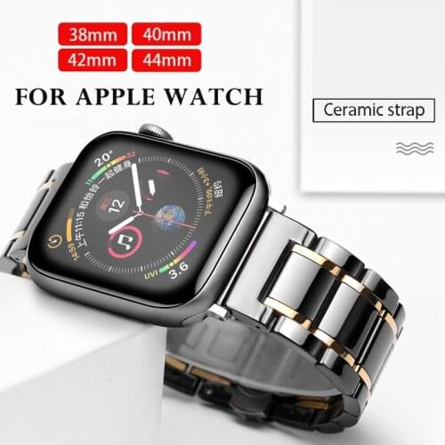 Ceramic Watchband For Apple Watch band Series 5 4 42mm 38mm 44mm 40mm Bracelet for iwatch 5 Ceramic Strap Watch band
