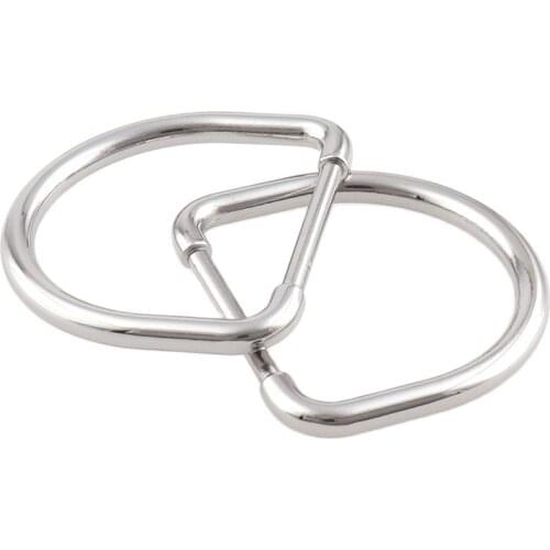 Silver Color Alloy O Dee Rings Inner 42mm Purse Strap Belt Dog Collar Chain Webbing Semicircle Buckles DIY Jewlery Accessories