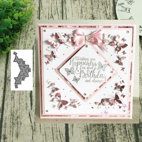 Butterfly Corners metal cutting dies cut die mold Christmas tree background Scrapbook paper craft blade punch stencils die