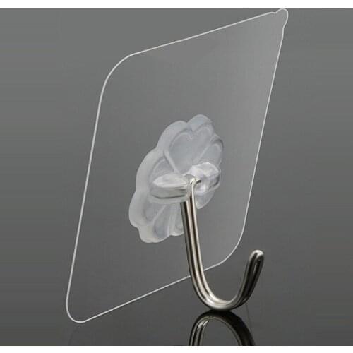 Multifunctional Paste Seamless Strong Transparent Kitchen Wall Bathroom Hooks Nail Magic Sticky Hooks Wholesale