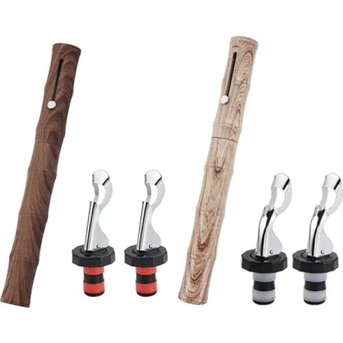 Double-Head Multifunctional Pneumatic Bottle Opener Piston Type Wine Bottle Opener with 2 Wine Stopper