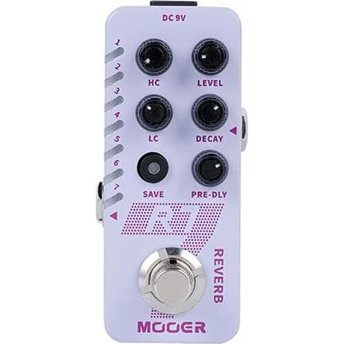 Mooer R7 Reverb Guitar Pedal Room Hall Church Cave Plate Spring Mod 7 Classic Reverb Effects Buffer Bypass Reverb Effect Pedal