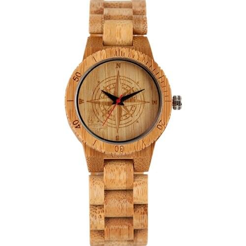 Mens Watch Eco-friendly Nontoxic Bamboo Watch Casual Brown Quartz Bamboo Watches All bamboo Natural Wood Wristwatch