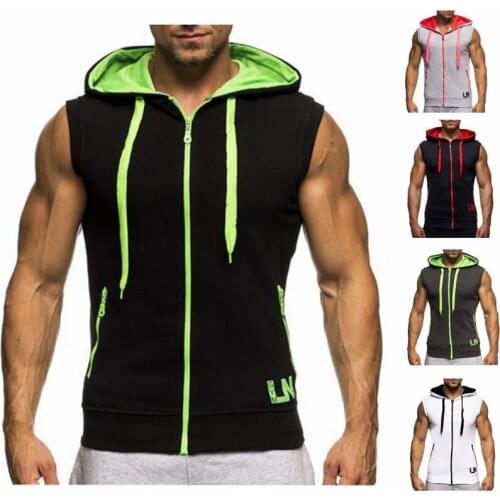 New Summer Hooded T-shirts Men T Shirts Solid zipper Tshirt Men Short Sleeve Streetwear Tee Shirt HommeHip Hop fitness Tops Tee