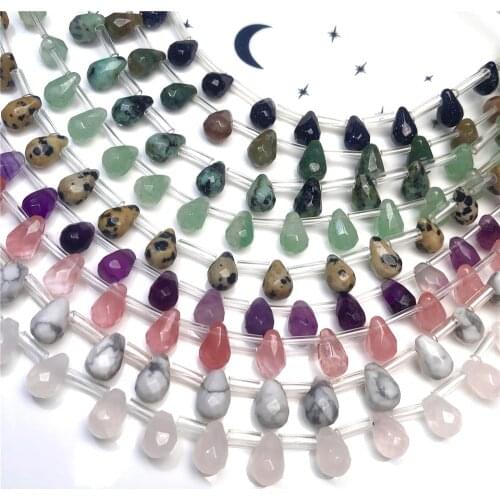 Wholesale Natural Stone Faceted Beads accessories Tear drops shape 6x9mm Tiny Crystal DIY Gem Beads For Jewelry Making Bracelet