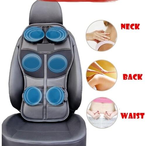 Neck support 12 pillow airbag pneumatic full body leather neck back waist lumbar massage car lumbar support forBMW Benz interior