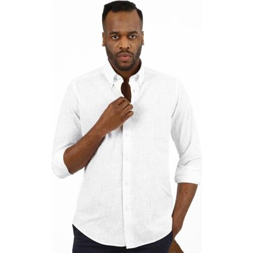 Semco White Man Shirts Trends High Quality Man Fashion 2021 Cotton Brand Designer Bussines Oxford Tencel Elastan Royal Shirts