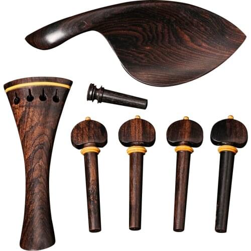 Ebony Wood Violin Pegs Chin Rest End Pin Tuner Tailpiece Set 4/4 Violin Parts Very precious