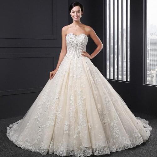 SL-025 wedding dress 2020 corset lace beaded off shoulder backless france royal vintage ball gown pretty elegante guest dress
