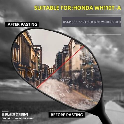 Spirit Beast Motorcycle rearview mirror film Scooter rear mirror anti-fog and rainproof sticker Suitable for Honda WH110T-A