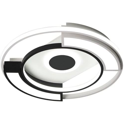 Nordic LED Ceiling Lamp Home Master Bedroom Study Dining Living Room Round Modern Simple Black White Body Acrylic Lights