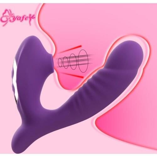 Sucker Vibrator G Spot Clitoris Stimulator USB Charging Vibrating Dildo Erotic Adult Sex Toys for Women Orgasm Masturbator