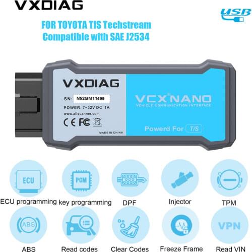 VXDIAG VCX NANO for TOYOTA TIS Techstream V10.30.029 Compatible wit WIFI Version