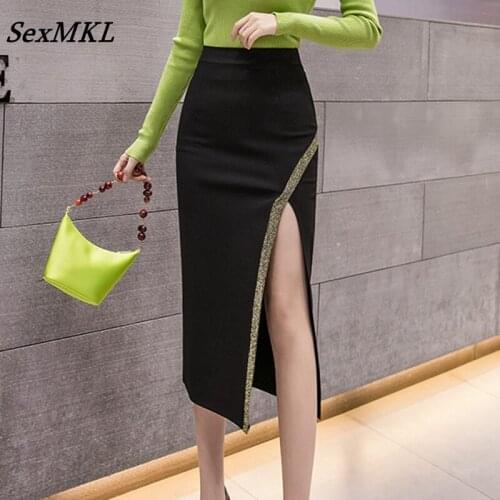Women High Waist Balck Long Skirts 2021 Fashion Korean Streetwear Bodycon Y2k Skirt Slim Elegant Sexy Corset Bridal Skinny Skirt
